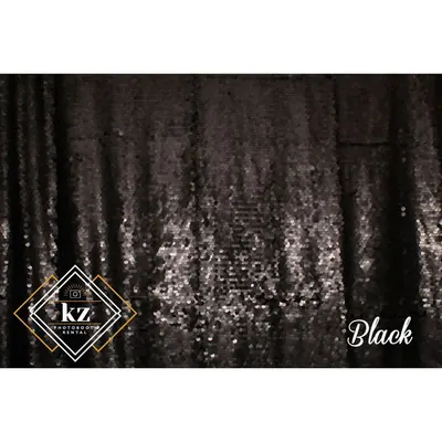 Large Sequin backdrop in Black — KZ Photo Booth Rental Bismarck ND