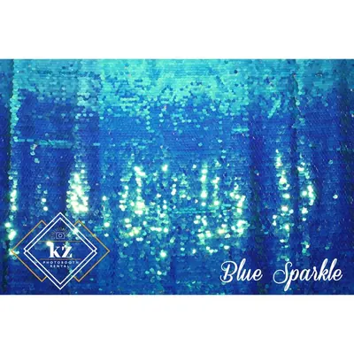 Large Sequin backdrop in Blue Sparkle — KZ Photo Booth Rental Bismarck ND