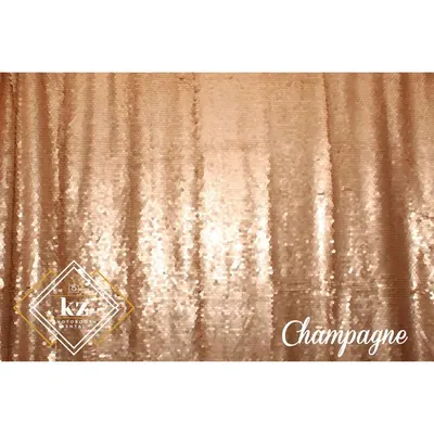 Large Sequin backdrop in Champagne — KZ Photo Booth Rental Bismarck ND