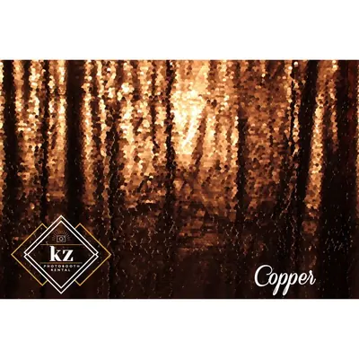 Large Sequin backdrop in Copper — KZ Photo Booth Rental Bismarck ND