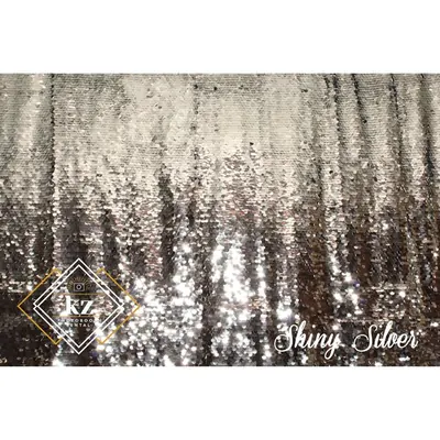 Large Sequin backdrop in Shiny Silver — KZ Photo Booth Rental Bismarck ND
