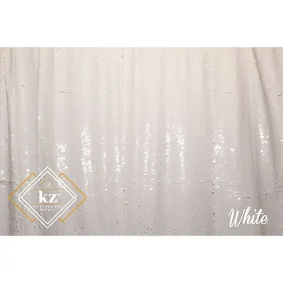 Large Sequin backdrop in White — KZ Photo Booth Rental Bismarck ND
