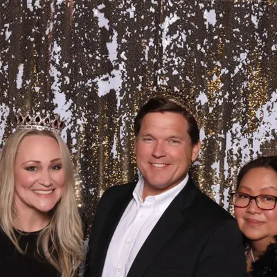 Mermaid Sequin backdrop in White / Gold — KZ Photo Booth Rental Bismarck ND