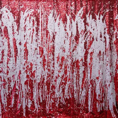 Mermaid Sequin backdrop in White / Red — KZ Photo Booth Rental Bismarck ND