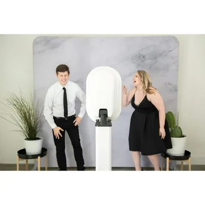 Modern & Textured backdrop in Light Marble — KZ Photo Booth Rental Bismarck ND