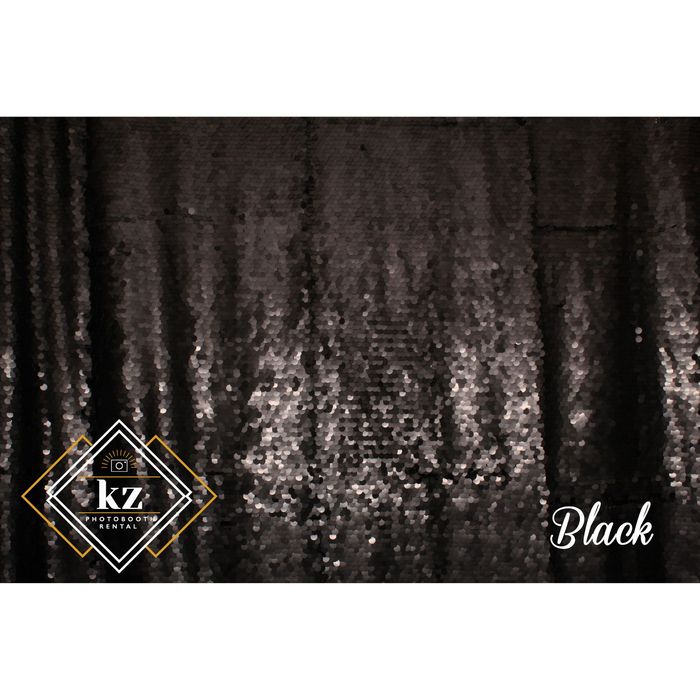 Large Sequin backdrop in Black — KZ Photo Booth Rental Bismarck ND