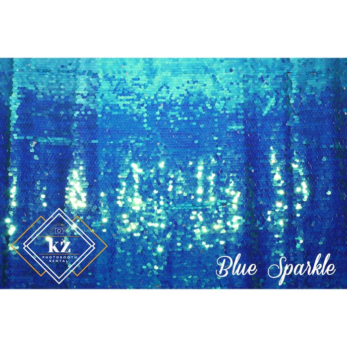 Large Sequin backdrop in Blue Sparkle — KZ Photo Booth Rental Bismarck ND