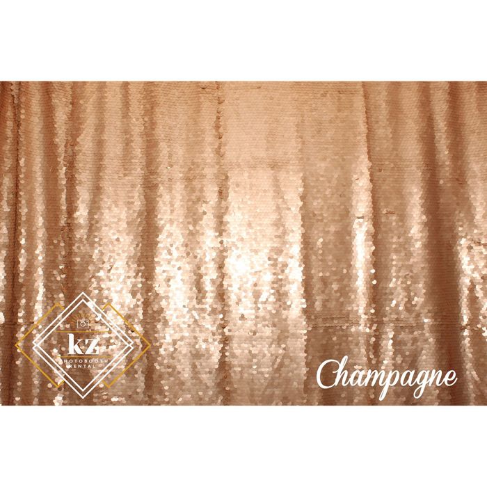 Large Sequin backdrop in Champagne — KZ Photo Booth Rental Bismarck ND
