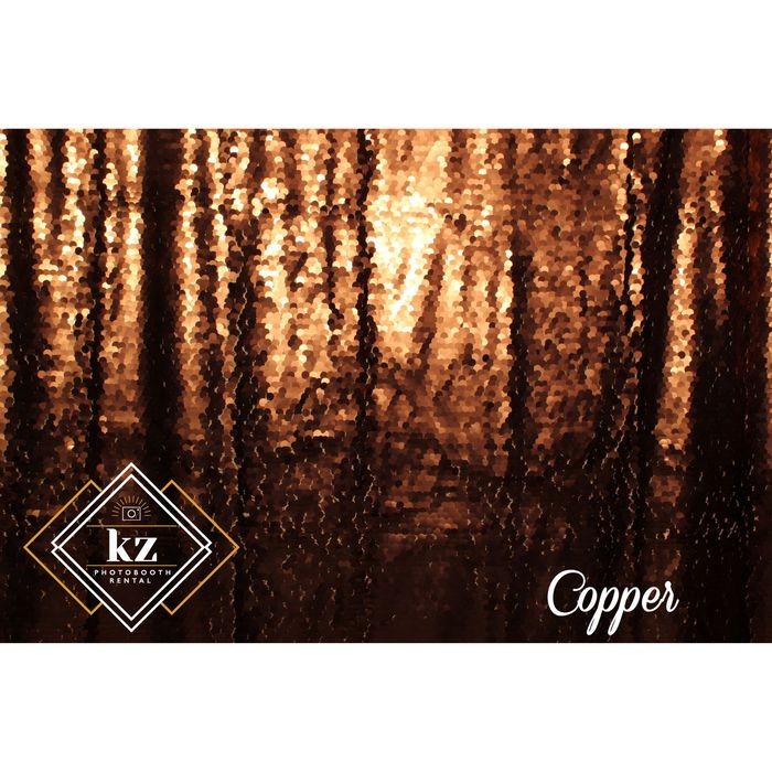 Large Sequin backdrop in Copper — KZ Photo Booth Rental Bismarck ND