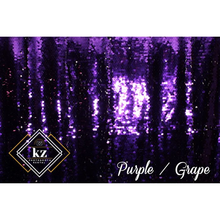 Large Sequin backdrop in Grape — KZ Photo Booth Rental Bismarck ND