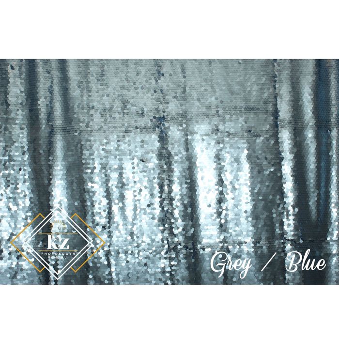 Large Sequin backdrop in Grey Blue — KZ Photo Booth Rental Bismarck ND