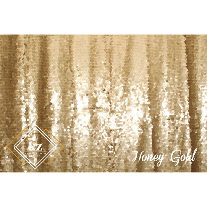 Large Sequin backdrop in Honey Gold — KZ Photo Booth Rental Bismarck ND