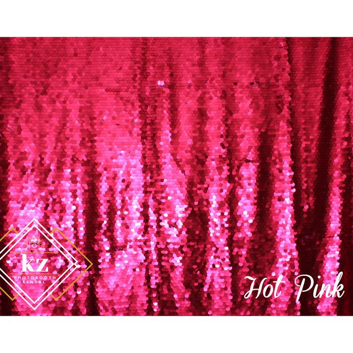 Large Sequin backdrop in Hot Pink — KZ Photo Booth Rental Bismarck ND