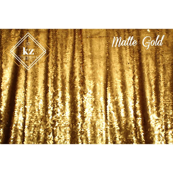 Large Sequin backdrop in Matte Gold — KZ Photo Booth Rental Bismarck ND