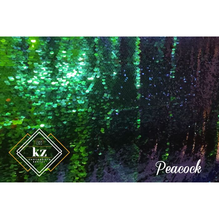 Large Sequin backdrop in Peacock — KZ Photo Booth Rental Bismarck ND