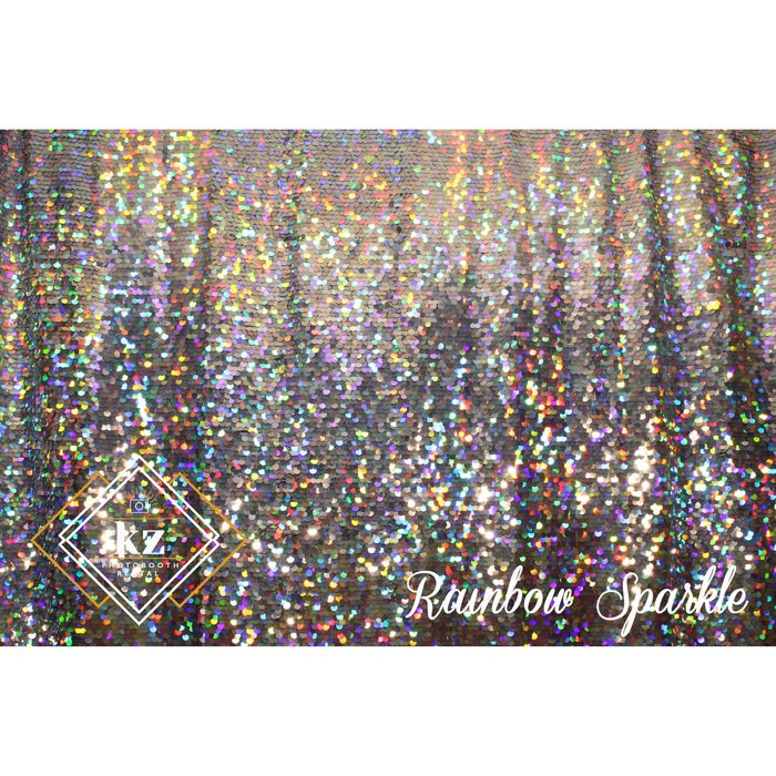 Large Sequin backdrop in Rainbow — KZ Photo Booth Rental Bismarck ND