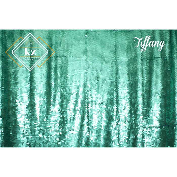 Large Sequin backdrop in Tiffany — KZ Photo Booth Rental Bismarck ND