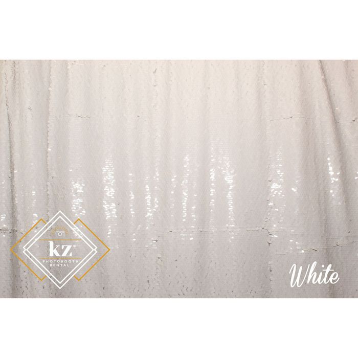 Large Sequin backdrop in White — KZ Photo Booth Rental Bismarck ND