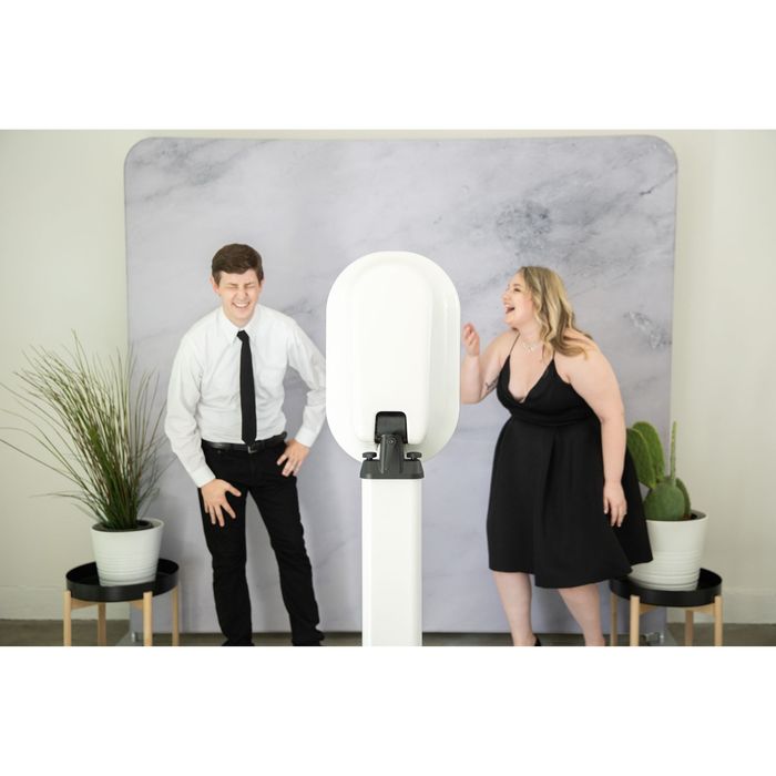 Pillowcase backdrop in Light Marble — KZ Photo Booth Rental Bismarck ND